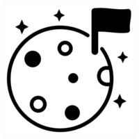moon and night icon concept in black color vector