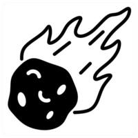 meteorite icon concept in black color vector