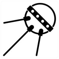 sputnik icon concept in black color vector