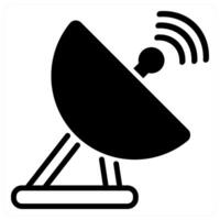antenna icon concept in black color vector
