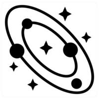 galaxy icon concept in black color vector
