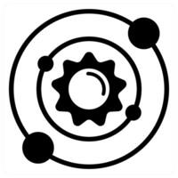 solar system icon concept in black color vector