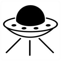flying saucer icon concept in black color vector