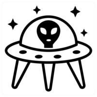 ufo concept in black color vector