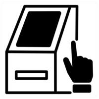 atm service icon concept in black color vector
