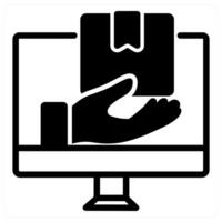 digital delivery icon concept in black color vector