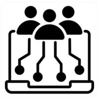 digital inclusivity icon concept in black color vector