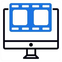 digital entertainment icon concept in blue color vector