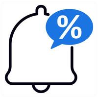 sale notification icon concept in blue color vector