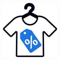 cloth sale icon concept in blue color vector