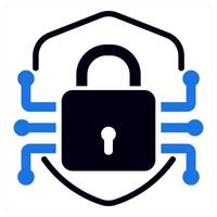 encrypted shield icon concept in blue color vector