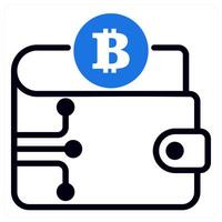crypto wallet icon concept in blue color vector