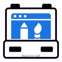 design kit icon concept in blue color vector