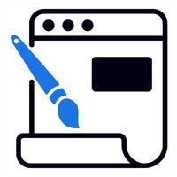 web layout icon concept in blue color vector