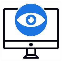 visualization icon concept in blue color vector
