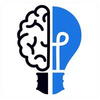 brainstorming icon concept in blue color vector