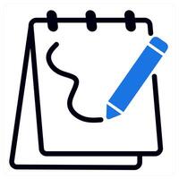 sketching icon concept in blue color vector