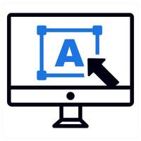 font size icon concept in blue color vector