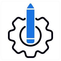 design setting icon concept in blue color vector