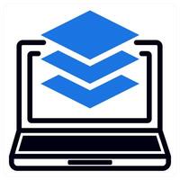 layers icon concept in blue color vector
