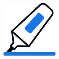 highlighter icon concept in blue color vector