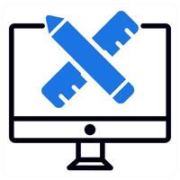custom design icon concept in blue color vector