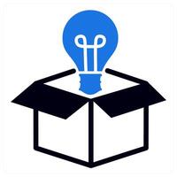 idea out of box icon concept in blue color vector