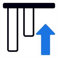 top alignment icon concept in blue color vector