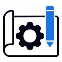 prototype sketch icon concept in blue color vector
