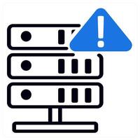 database alert icon concept in blue color vector
