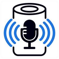 smart speaker icon concept in blue color vector