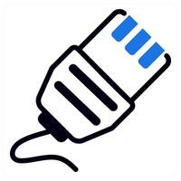 ethernet icon concept in blue color vector