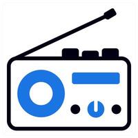 radio and broadcast icon concept in blue color vector