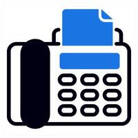 fax phone icon concept in blue color vector