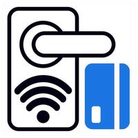 smart lock icon concept in blue color vector