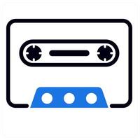 audio cassette icon concept in blue color vector