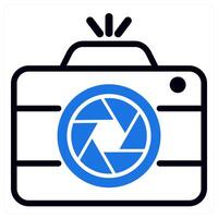 camera and picture concept in blue color vector