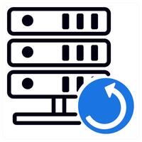 server backup icon concept in blue color vector