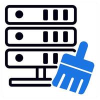 server cleansing icon concept in blue color vector