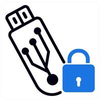 locked memory icon concept in blue color vector