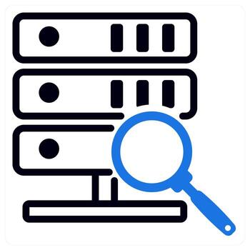 database search concept in blue color vector