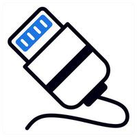 cable lightning icon concept in blue color vector