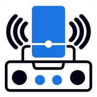 dock icon concept in blue color vector