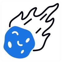 meteorite icon concept in blue color vector
