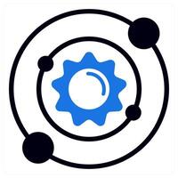 solar system icon concept in blue color vector