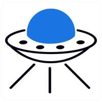 flying saucer icon concept in blue color vector