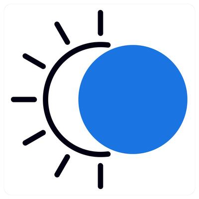 eclipse icon concept in blue color