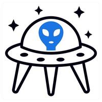 ufo concept in blue color vector