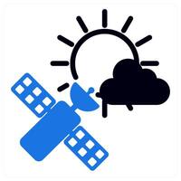 weather satellite icon concept in blue color vector