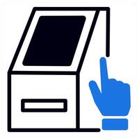 atm service icon concept in blue color vector